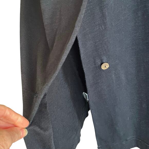 Intimately Free People Until Now Maxi Cardigan Black Knit Sz M Oversized Casual - Picture 9 of 13